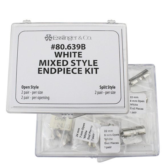 Watch Band Mixed Cut Out And Split Style White Plated End Piece Assortment 24 Pieces