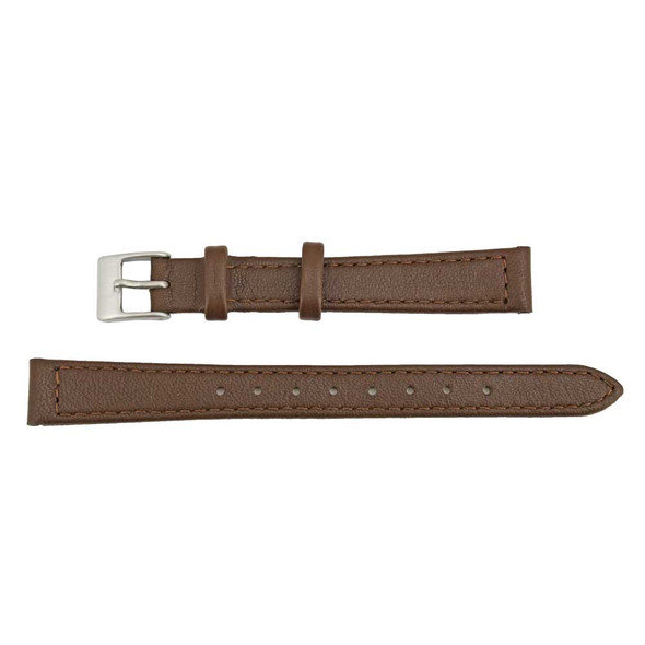 Flat Watch Band 12mm Classic Calf Brown Leather 7 Inch Length