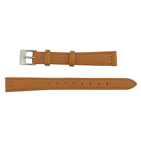 Flat Watch Band 12mm Classic Calf Tan Leather 7 Inch Length