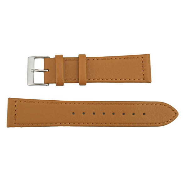 Flat Watch Band 20mm Classic Calf Tan Leather 7 5/8 Inch Length