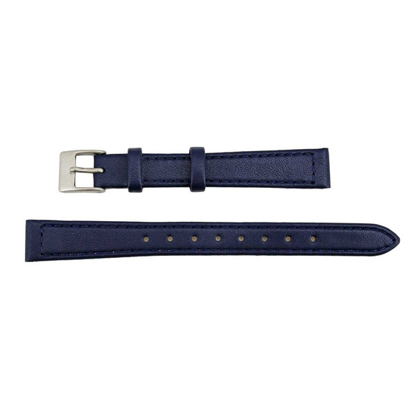 Flat Watch Band 12mm Classic Calf Navy Blue Leather 7 Inch Length