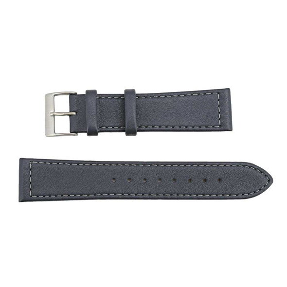 Flat Watch Band 22mm Classic Calf Grey Leather 7 5/8 Inch Length