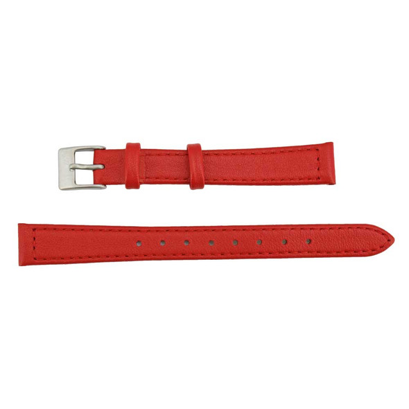 Flat Watch Band 14mm Classic Calf Red Leather 7 Inch Length