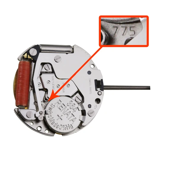 Harley Ronda 3 Hand Quartz Watch Movement HQ775.0 Low Hand Pinion Date At 3:00 Overall Height 3.8mm