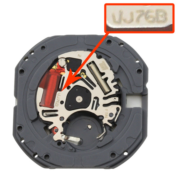 Hattori® Japan 3 Hand Quartz Watch Movement VJ76-6 Big Date At 6:00 Overall Height 5.1mm