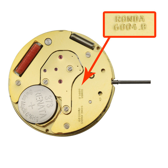 Harley Ronda 2 Hand Quartz Watch Movement HQ6004.BG-6 Gold Plates Big Date At 6:00 Small Second At 6:00 Overall Height 4.7mm