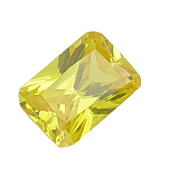 Emerald Cut CZ Yellow 6x4mm