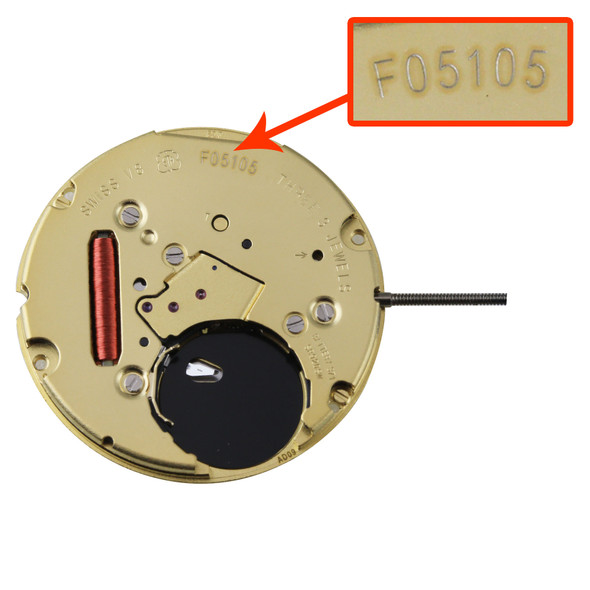 ETA® 2 Hand Quartz Watch Movement F05.105 Overall Height 3.7mm