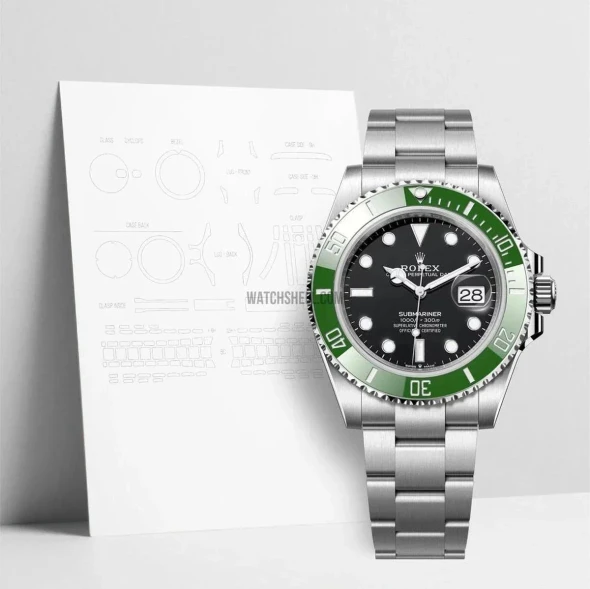 Anti Scratch Watch Shells™ Protective Film for Rolex® Submariner 126610 Standard Package