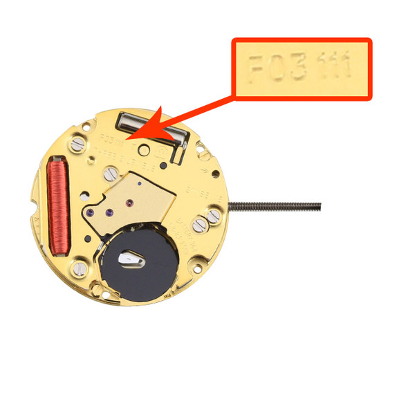  ETA® 2 Hand Quartz Watch Movement F03.111-2.0 Date At 3:00 Low Canon Pinion Overall Height 3.3mm