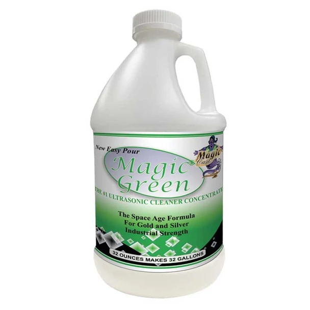 32 oz bottle of Magic Green ultrasonic jewelry cleaning concentrate