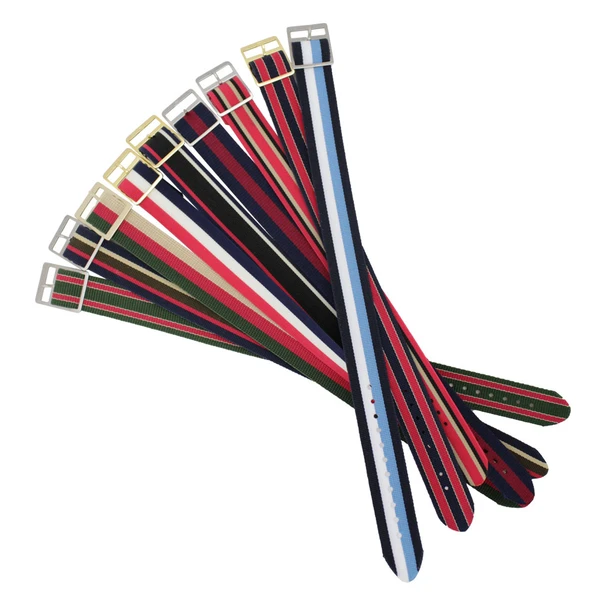 Striped 18mm Nylon Watch Strap 10 1/4 Inch Length