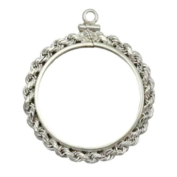 Sterling silver coin frame pendant for 100 Peso coin