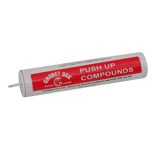 Red rouge push up polishing compound for soft metals