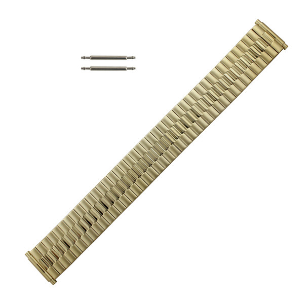 Hadley Roma Metal Watch Band 18 to 22mm Yellow Gold Tone Expansion Style 6 1/4 to 10 Inch Length