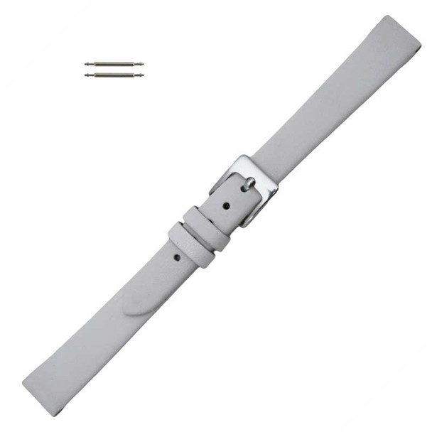 White Leather Watch Band 8mm Smooth Calf 7 Inch Length