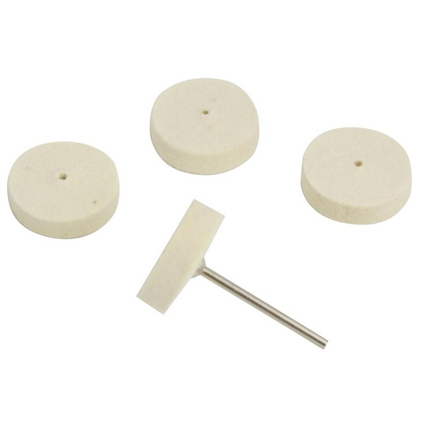 Solid felt buffs with mandrel