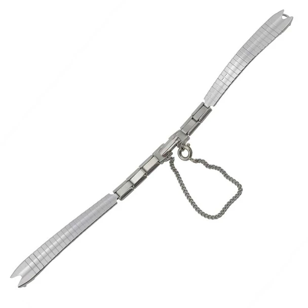 Ladies Tapered Watch Band 3 MM Silver Tone Stainless Steel Link Covered Mesh