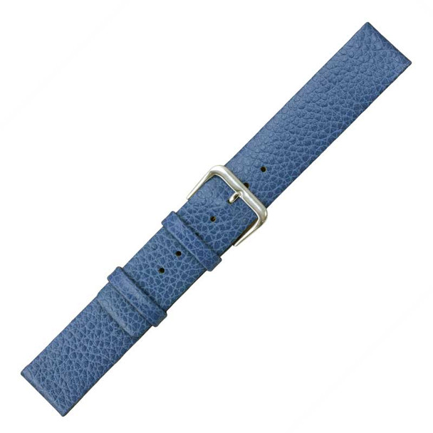 18MM Leather Watch Strap Blue Flat Calf