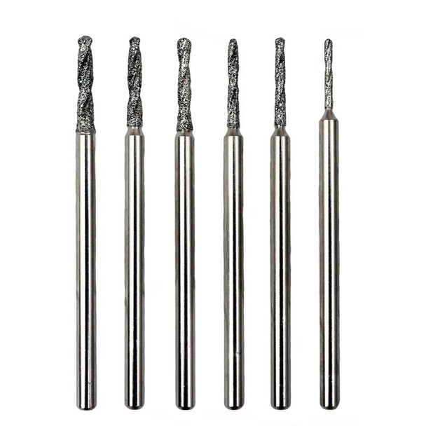 6 Piece Diamond Coated Uniform Shank Drills wtih 3/32" Inch Shanks