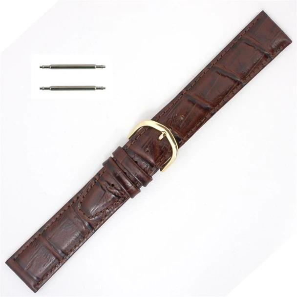 Brown Watch Band 20mm Leather Gator Chrono 8 1/8 Inch Length