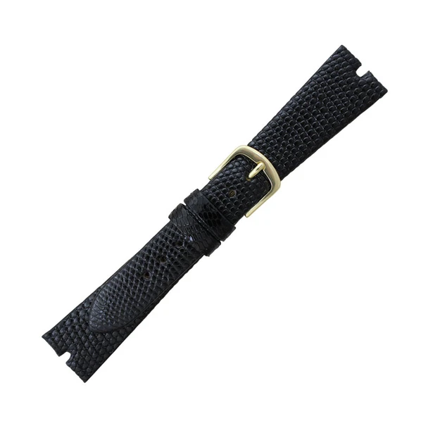 Hadley Roma Gucci® Cut 20mm Genuine Java Lizard Black Watch Band 7 7/16 Inch Length