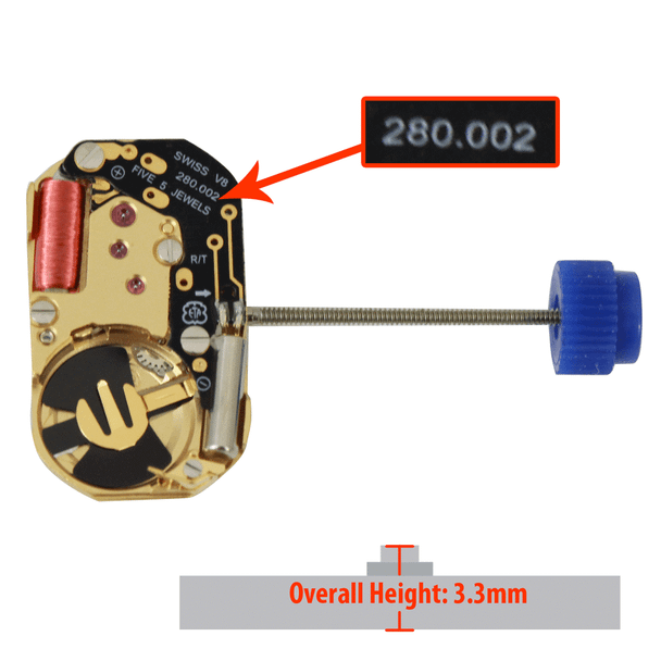 ETA Watch Movement 280.002.3 Quartz Movements Overall Height 3.3mm