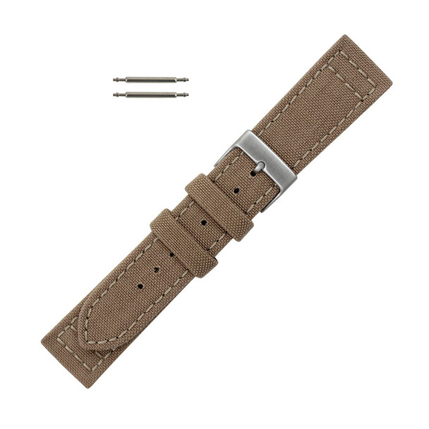 Hadley Roma Genuine Cordura® Watch Strap 18mm Sand 7 3/4 Inch Length