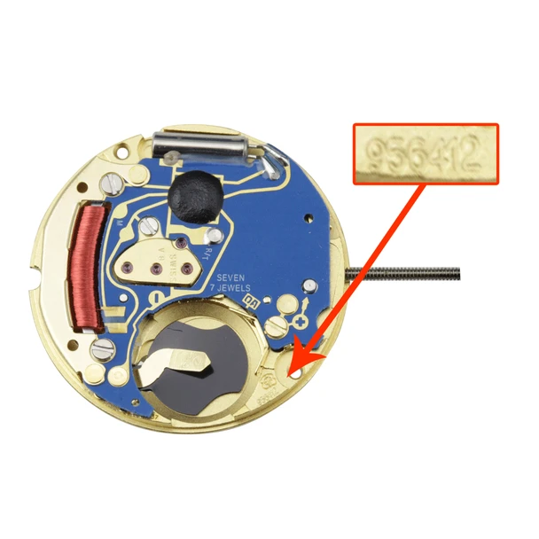 ETA® 3 Hand Quartz Watch Movement 956.412 Date at 3:00 Overall Height 3.9mm