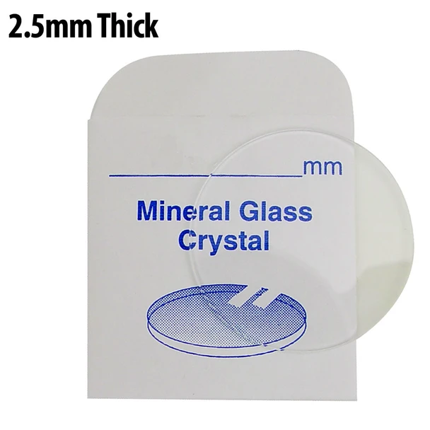 Watch Crystal Flat Round Mineral Glass Crystal 2.5mm Thick Replacement