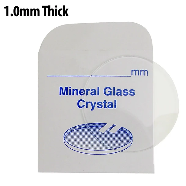 One millitmeter thick standard mineral glass for watches