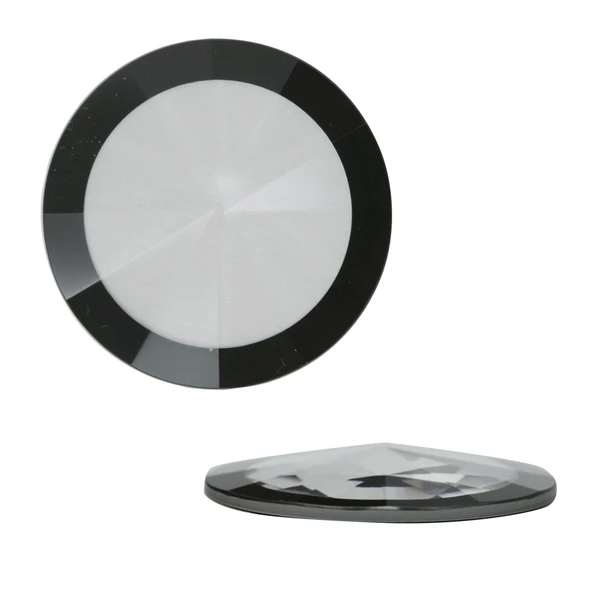 Watch Crystal Round Pyramid Style Mineral Glass Crystal Black Trim