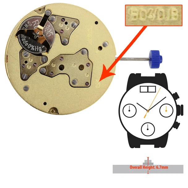 Harley Ronda Watch Movement HQ5040B.G Quartz Movement with Gold Plates