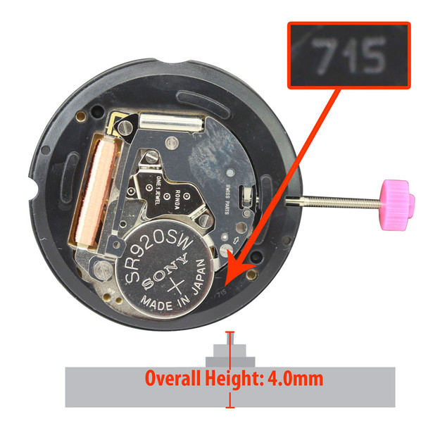 Harley Ronda Watch Movement HQ715-6 Quartz Movements