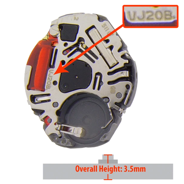 Hattori model VJ20 Japanese quartz watch movements