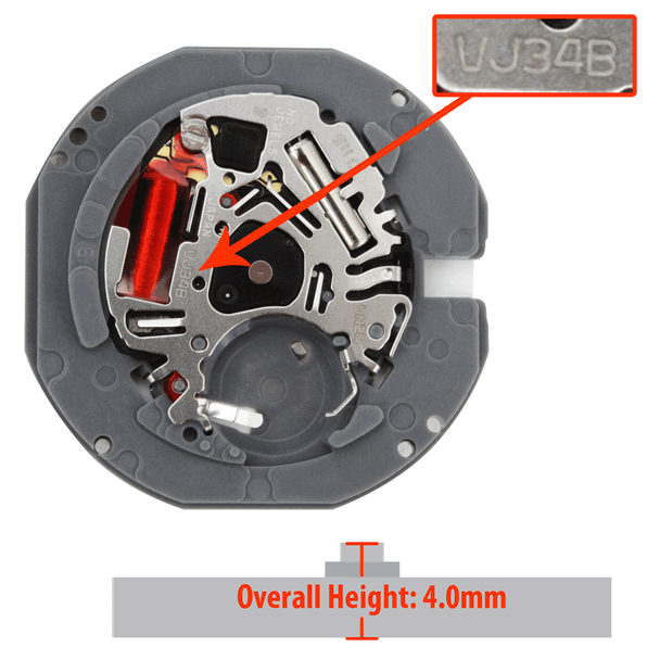 Hattori Japan watch movement VJ34 quartz with date display