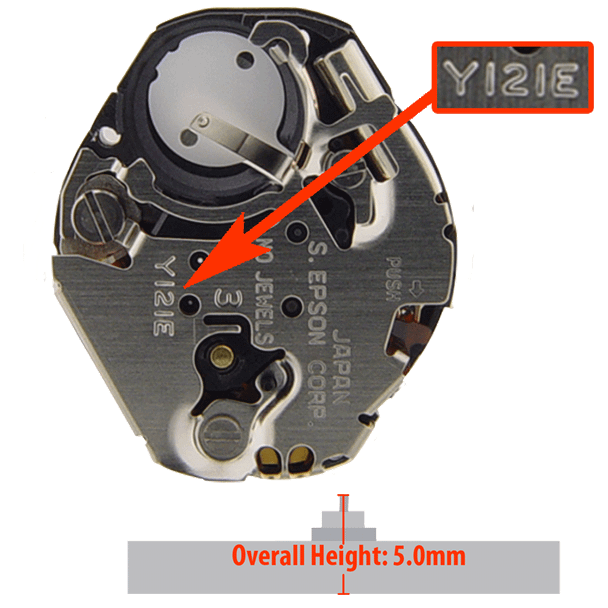 Hattori Japanese Y121HCP quartz movements have a high canon pinion