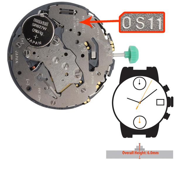 Miyota/Citizen LTD Watch Movement 0S11 Quartz Movements Overall Height 6.0mm