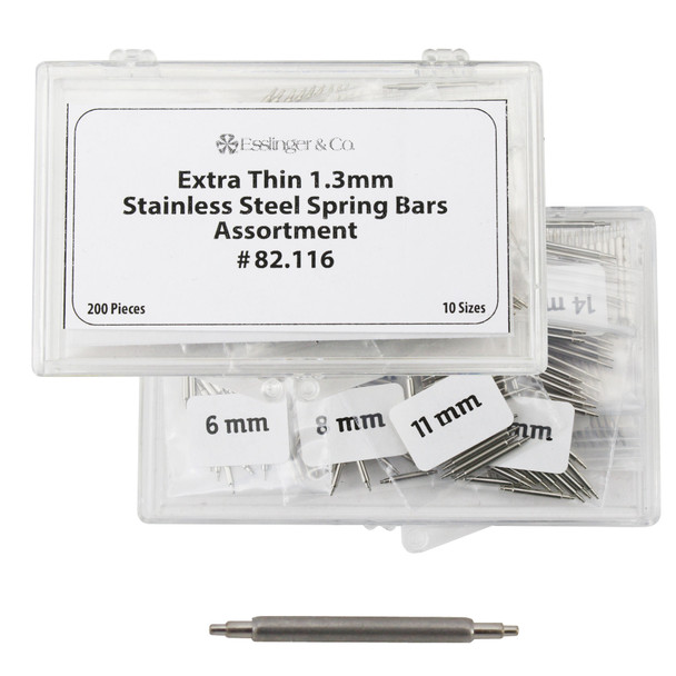 Watch Band Parts Extra Thin Double Shoulder Spring Bar Assortment 200 Pieces