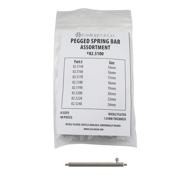 Watch Band Quick Release 1.8mm Pegged Spring Bar Assortment 40 Pieces
