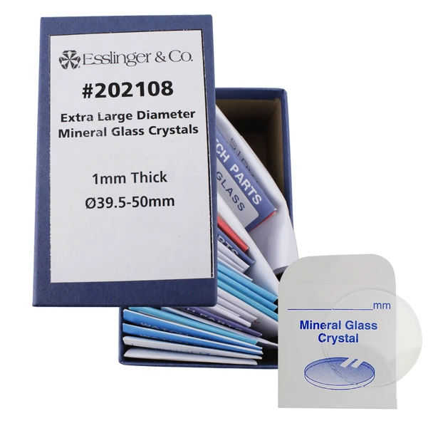 Extra Large Flat Mineral Glass Watch Crystal Assortment 1.0mm Thick Up To 50mm 22 Pieces