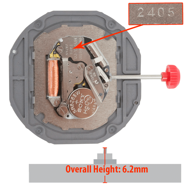 Miyota/Citizen LTD Watch Movement 2405 Quartz Movements Overall Height 6.2mm