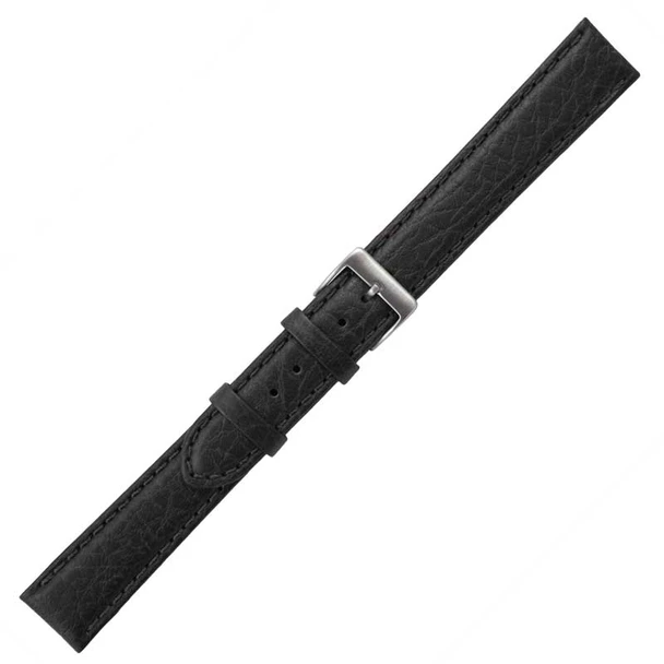 Watch Band Black Distressed Leather Extra Long 18MM
