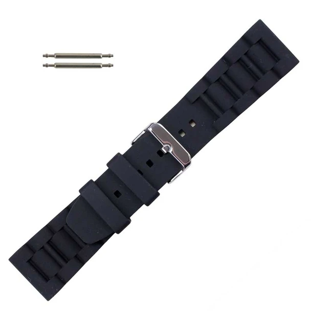 Black 26 mm Silicone Watch Band