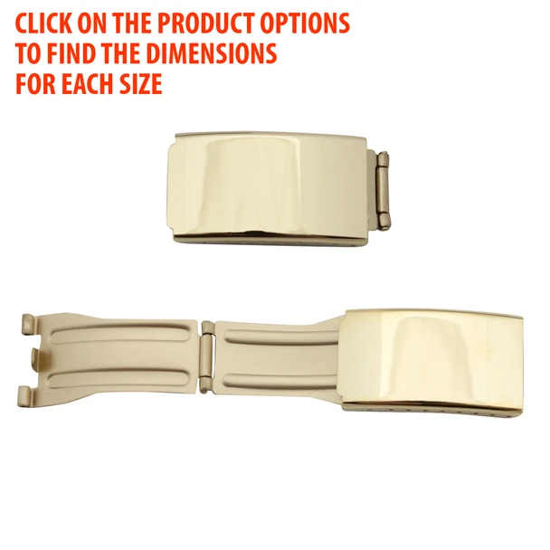 Watch Band Clasps Gold Plated Tri Fold Buckles