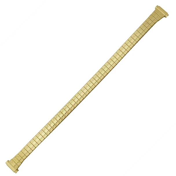 Expansion Metal Watch Band Ladies Yellow Gold Tone Narrow With Expandable Ends 8-11MM