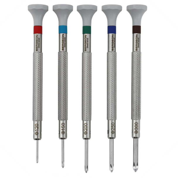 Bergeon 30081-C-P05 Phillips Screwdriver Set of 5 Swiss Made