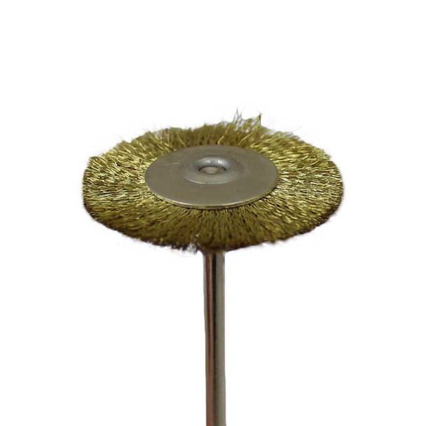 Mounted 1" Brass Wire Brush on Mandrel pkg of 6