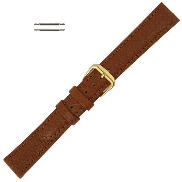 Leather Watch Strap 14MM Light Brown Polished Calf Style