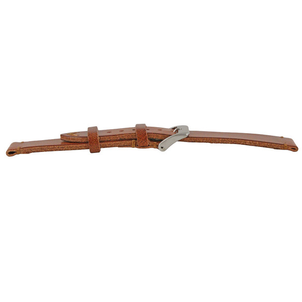 20mm Tan Leather Watch Band Vintage Stitched 8 Inch Length